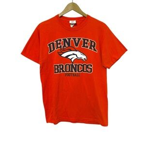 Vintage Denver Broncos Size Medium Orange Blue Graphic Tee Shirt Football Sporty